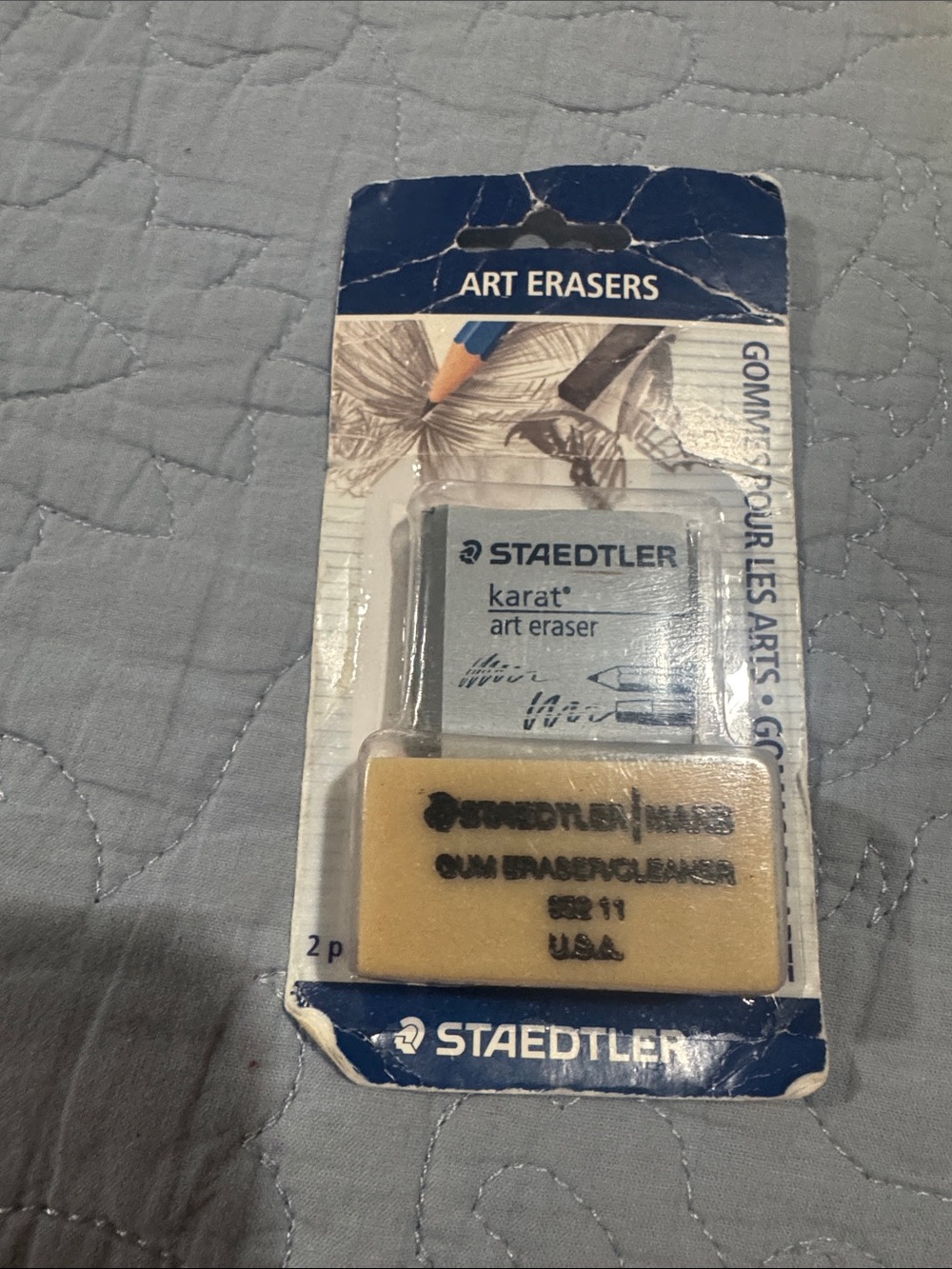 Staedtler Karat Art Eraser Set in Blue and Beige